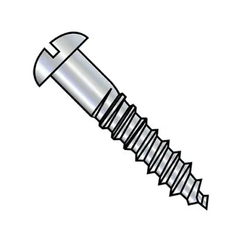 6-18 x 3/4 Slotted Round Full Body Wood Screw Zinc Plated