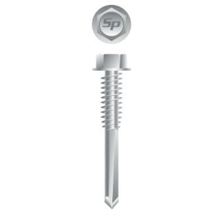 12-24 x 1-1/4 Unslotted Indented Hex Washer Head Self-Drilling Screw Strong-Shield Coated