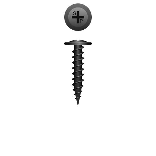 8 x 1-5/8 Phillips Modified Truss Head Drywall Screw Coarse Thread Black Oxide