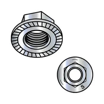 JFAST 14NRL5 - 1/4-20  Serrated Large Flange Hex Lock Nuts Grade 5 Zinc, Case Quantity: 
2,000