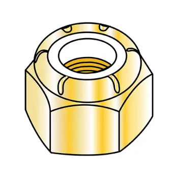 2-56 NM Nylon Insert Hex Lock Nut Zinc Yellow