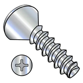 6-19 x 1/2 Phillips Oval Plastite Alternative 48-2 Fully Threaded Zinc Plated And Wax