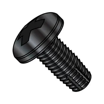 2-56 x 1/8 Phillips Pan Head Thread Cutting Screw Type F Fully Threaded Black Oxide