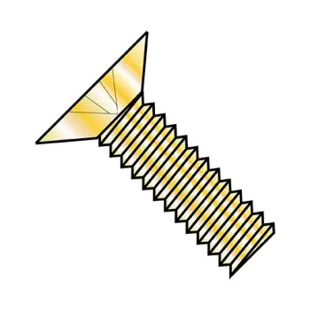 4-40 x 5/16 Phillips Flat 100 Degree Machine Screw Fully Threaded Zinc Yellow