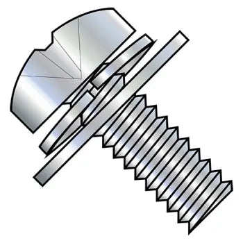 JFAST 0806SRPP - 8-32X3/8  Phillips Pan Split Lock & Regular Flat Washer Sems Fully Threaded Zinc Bake, Case Quantity: 
5,000