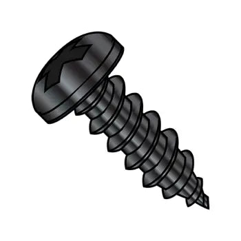 2-32 x 3/8 Phillips Pan Head Self-Tapping Sheet Metal Screw Screw Type AB Fully Threaded Black Zinc Plated