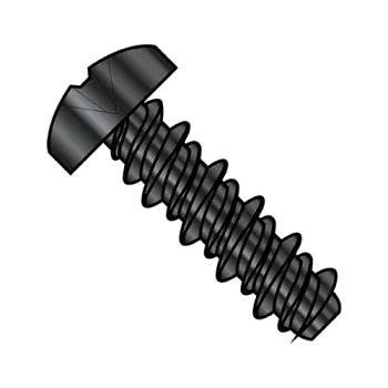 2-32 x 3/8 Phillips Pan High Low Screw Fully Threaded Black Oxide