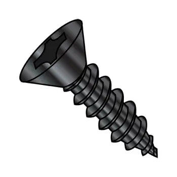 6-18 x 1/2 Phillips Flat Self-Tapping Sheet Metal Screw Type A Fully Threaded Black Zinc Plated