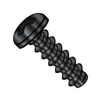 2-32 x 1/4 Phillips Pan Head Self-Tapping Sheet Metal Screw Screw Type B Fully Threaded Black Oxide