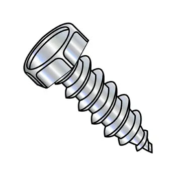 6-18 x 1/2 Indented Hex Head Unslotted Self-Tapping Sheet Metal Screw Type A Fully Threaded Zinc Plated