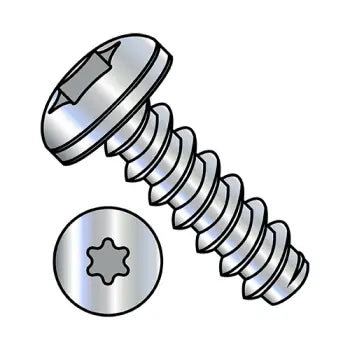 2-32 x 1/4 Six Lobe Pan Head Self-Tapping Sheet Metal Screw Type B Fully Threaded Zinc Plated