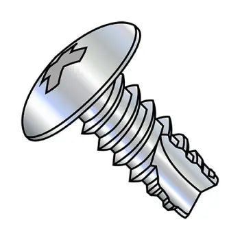 4-24 x 1/4 Phillips Truss Head Thread Cutting Screw Type 25 Fully Threaded Zinc Plated