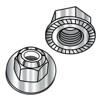 JFAST M6D6926RA2 - M6-1.0  Metric Din 6926 Hex Nylon Insert Flange Locknut Serrated A2 Stainless Steel, Case Quantity: 
1,000