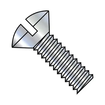 4-40 x 1/4 Slotted Oval Machine Screw Fully Threaded Zinc Plated