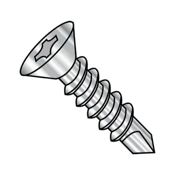 6-20 x 1 Phillips Flat Self Drilling Screw Fully Threaded 410 Stainless Steel