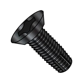 4-40 x 5/16 Phillips Flat Undercut Thread Cutting Screw Type F Fully Threaded Black Oxide