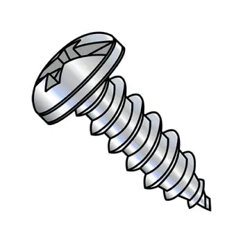 4-24 x 1/4 Combination Pan Head Self-Tapping Sheet Metal Screw Type AB Fully Threaded Zinc Plated