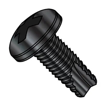 4-40 x 1/4 Phillips Pan Head Thread Cutting Screw Type 23 Fully Threaded Black Zinc Plated