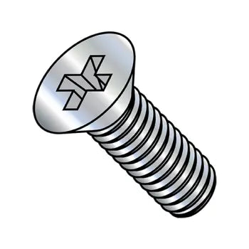 2-56 x 3/16 Phillips Flat Machine Screw Fully Threaded Zinc Plated