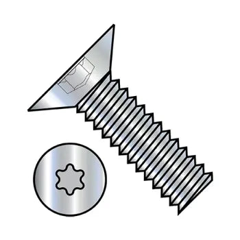 4-40 x 3/16 Six Lobe Flat 100 Degree Machine Screw Fully Threaded Zinc Plated