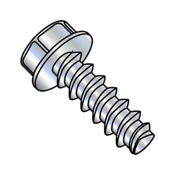 6-19 x 1/2 Unslotted Indent Hexwasher Plastite Alternative 48-2 Fully Threaded Zinc Plated & Wax