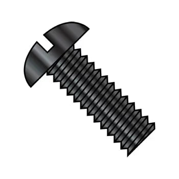 2-56 x 1/4 Slotted Round Machine Screw Fully Threaded Black Zinc Plated