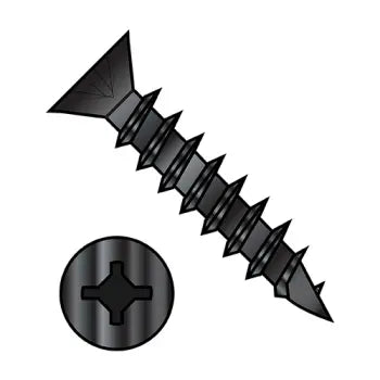 6-13 x 5/8 Square Phillips Drive Flat Head no Nibs Deep Thread Wood Screw Full Thd Black Ox