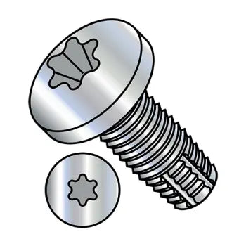 2-56 x 1/4 Six Lobe Pan Head Thread Cutting Screw Type F Fully Threaded Zinc Plated