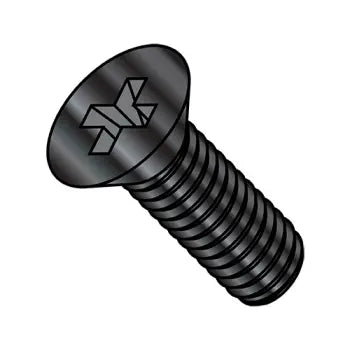 2-56 x 3/16 Phillips Flat Machine Screw Fully Threaded 18-8 Stainless Steel Black Oxide