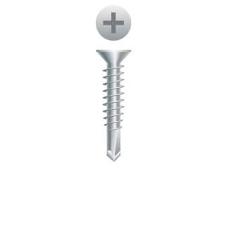 6-20 x 3/4 Phillips Flat Head Self-Drilling Screw 410 Stainless Steel Passivated and Waxed