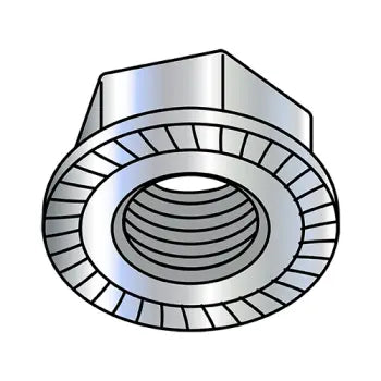 JFAST M4D6923S-8 - M4-0.7  Din 6923 Metric Class 8 Hex Flange Nut Serrated Zinc, Case Quantity: 
9,000