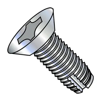 4-40 x 5/16 Phillips Flat Undercut Thread Cutting Screw Type 1 Fully Threaded Zinc Plated