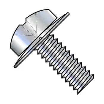 4-40 x 3/16 Phillips Pan Square Cone Sems Fully Threaded Zinc Plated