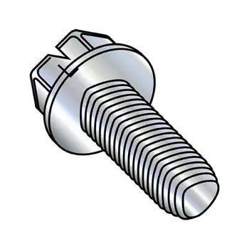 4-40 x 1/4 Slot Ind Hex Wash Taptite Alternative Thread Roll Screw Fully Threaded Zinc Plated Wax