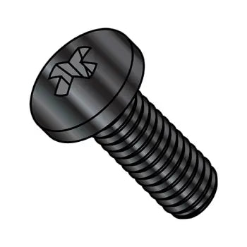 JFAST M56D7985AB - M5-0.8X6  Din 7985A Metric Phillips Pan Machine Screw Full Thread Black Ox Oil, Case Quantity: 
2,000