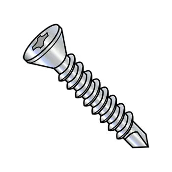 6-20 x 1 Phillips Flat Trim Head Self Drilling Screw Fully Threaded Zinc Plated