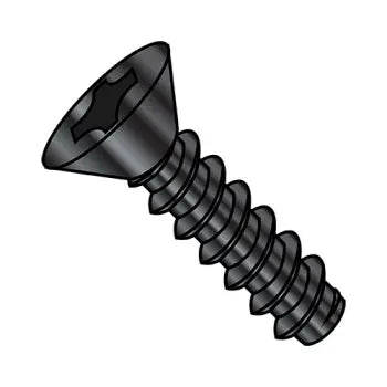 2-32X1/2  Phillips Flat Self Tapping Screw Type B Fully Threaded Black Oxide