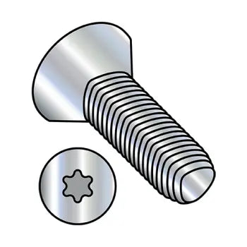 4-40 x 5/16 Six Lobe Flat Taptite Alternative Thread Rolling Screw Fully Threaded Zinc Plated & Wax