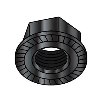 6-32 Serrated Flange Hex Lock Nuts Case Hardened HR15N 78/90 Black Oxide