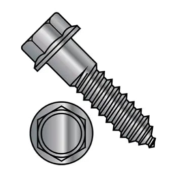 1/4 x 1 Unslotted Indented Hex Flange Lag Screw Grade 2 Hot Dip Galvanized