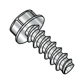 6-19 x 1/2 Unslot Ind Hex Washer Plastite Alternative 48-2 Fully Threaded 18-8 S/S Passivate Wax