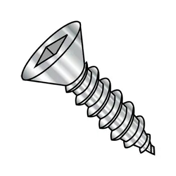 6-18 x 3/8 Square Flat Self-Tapping Sheet Metal Screw Type A Fully Threaded 18-8 Stainless Steel