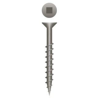 Strong-Point 832QL – Square Drive Flat Head Particle Board Screws, Plain and Lubed, 8 x 2, Case Quantity: 3500