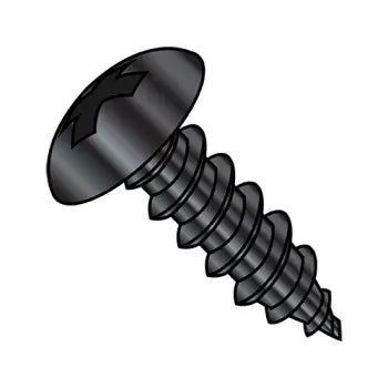 6-18 x 1/2 Phillips Truss Head Self-Tapping Sheet Metal Screw Type A Fully Threaded Black Oxide