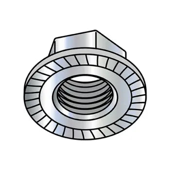 JFAST 14NRL - 1/4-20  Serrated Large Flange Hex Lock Nuts Case Hardened HR15N 78/90 Zinc And Bake, Case Quantity: 
2,000