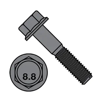 M10-1.5 x 16 Non-Serrated Hex Flange Screw DIN 6921 Class 8.8 Steel Plain