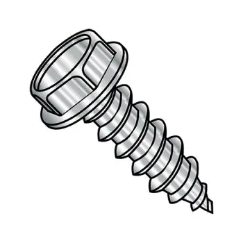 6-18 x 3/8 Unslotted Indented Hex Washer Self-Tapping Sheet Metal Screw Type A Fully Threaded 18-8 Stainless Steel