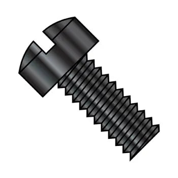 2-56 x 1/2 Slotted Fillister Head Machine Screw Fully Threaded Black Oxide