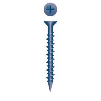 3/16 x 3-3/4 Phillips Flat Head Concrete Screw Blue Finish