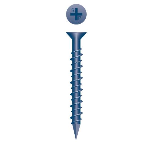 1/4 x 3-3/4 Phillips Flat Head Concrete Screw Blue Finish